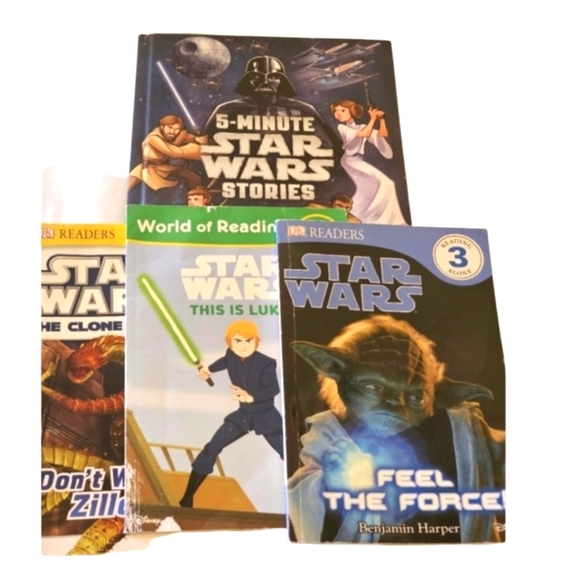 STAR WARS Children's Book Bundle of 4  Paper back Various titles and levels - Picture 1 of 16